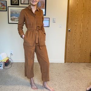 Madewell Corduroy button front jumpsuit